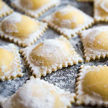 Four Cheese Ravioli with Mushroom Sauce