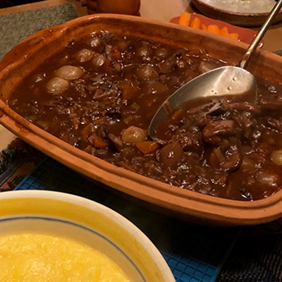 Mushroom Bourguignon over Creamy&nbsp;Polenta