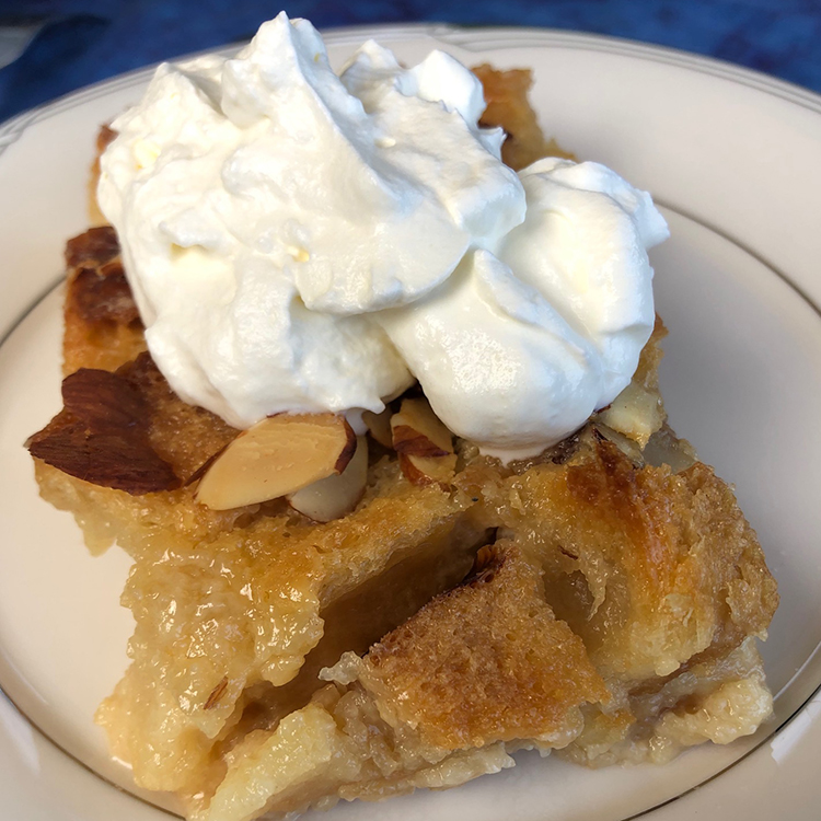 Amaretto Bread Pudding with Spiced Rum&nbsp;Sauce
