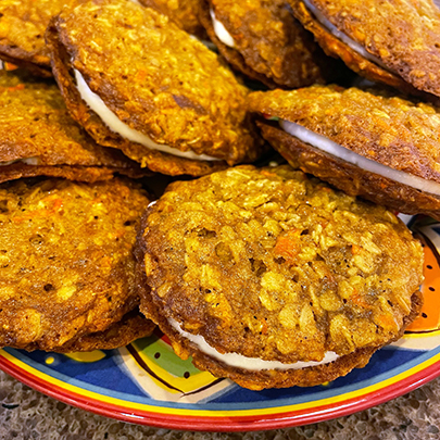 Chai-Spiced Carrot Cake Sandwich Cookies w/Cream Cheese&nbsp;Filling
